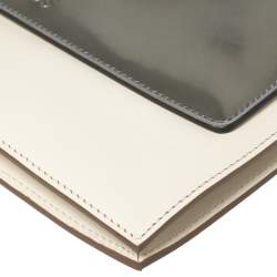 Tod's White/Silver Leather Flap Chain Clutch