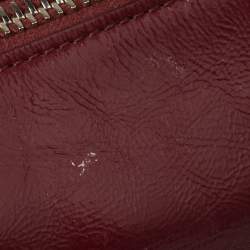 Pre Owned Tod's Burgundy Patent Leather Micro D-Styling Satchel