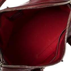 Pre Owned Tod's Burgundy Patent Leather Micro D-Styling Satchel