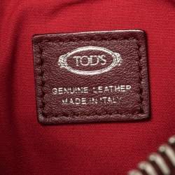 Pre Owned Tod's Burgundy Patent Leather Micro D-Styling Satchel