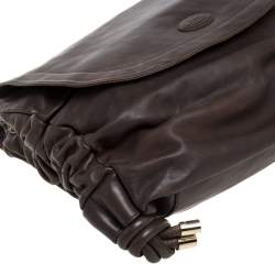Tod's Dark Brown Leather Flap Shoulder Bag