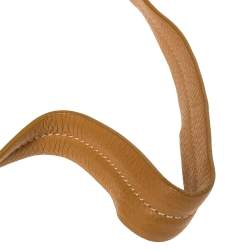 Pre Owned حقيبة كتف تودز تفاصيل إبزيم جلد منقوش بني فاتح