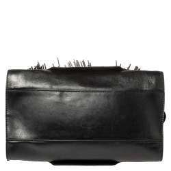 Pre Owned حقيبة ساتشل تودز سيلا جلد أسود مزينة شراشيب