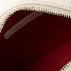 Pre Owned Tod's White Leather Round Gommini Crossbody Bag