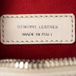 Pre Owned Tod's White Leather Round Gommini Crossbody Bag