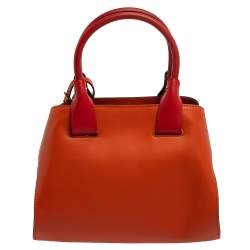 Pre Owned حقيبة تودز ميني كاب جلد برتقالي /أحمر