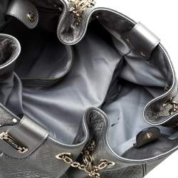 Pre Owned حقيبة يد تودز رباط سلسلة جلد مزخرف رصاصي ميتاليك