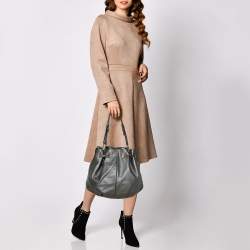 Pre Owned حقيبة يد تودز رباط سلسلة جلد مزخرف رصاصي ميتاليك