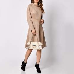 Pre Owned Tod's Beige Suede And Snakeskin Leather Baguette