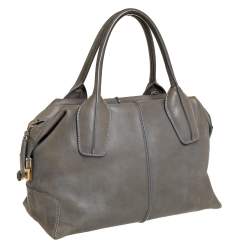 Pre Owned Tod's Olive Green Leather D-Styling Shopper Tote