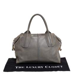 Pre Owned Tod's Olive Green Leather D-Styling Shopper Tote