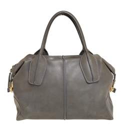 Pre Owned Tod's Olive Green Leather D-Styling Shopper Tote
