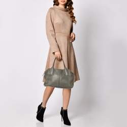 Pre Owned Tod's Olive Green Leather D-Styling Shopper Tote