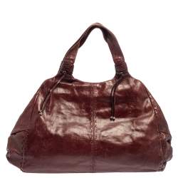 Pre Owned حقيبة يد هوبو تودز جلد عنابي