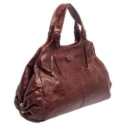 Pre Owned حقيبة يد هوبو تودز جلد عنابي