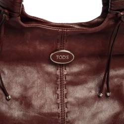 Pre Owned حقيبة يد هوبو تودز جلد عنابي