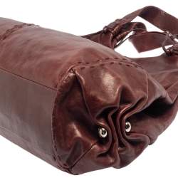 Pre Owned حقيبة يد هوبو تودز جلد عنابي