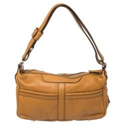 Pre Owned Tod's Tan Leather Miky Satchel