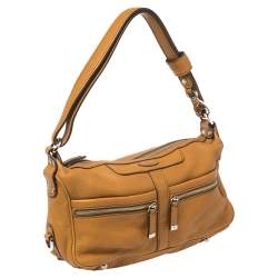 Pre Owned Tod's Tan Leather Miky Satchel