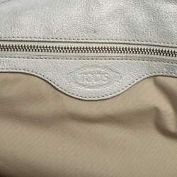 Tod's Silver Leather Restyling D Bag Media Tote