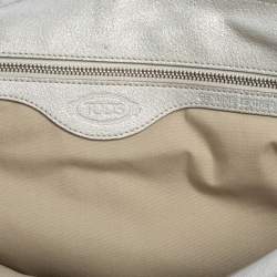 Tod's Silver Leather Restyling D Bag Media Tote