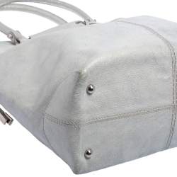 Tod's Silver Leather Restyling D Bag Media Tote