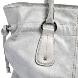 Tod's Silver Leather Restyling D Bag Media Tote