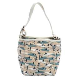 مملوكة مسبقًا Tod's Multicolor Water Ski Printed Canvas Shoulder Bag