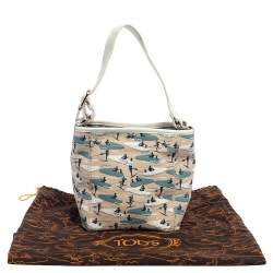 مملوكة مسبقًا Tod's Multicolor Water Ski Printed Canvas Shoulder Bag