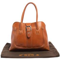Pre Owned Tod's Brown Leather Buckle Satchel