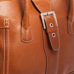 Pre Owned Tod's Brown Leather Buckle Satchel