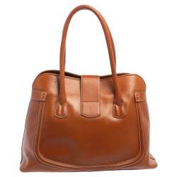 Pre Owned Tod's Brown Leather Buckle Satchel