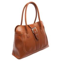 Pre Owned Tod's Brown Leather Buckle Satchel