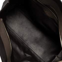 Pre Owned Tod's Dark Brown/Grey Leather Zip Tote
