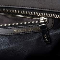Pre Owned Tod's Dark Brown/Grey Leather Zip Tote