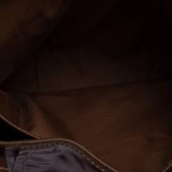 Pre Owned حقيبة كتف تودز جلد وكانفاس مقوى بنفسجي / بني