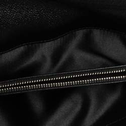 Pre Owned Tod's Black Leather Plaque Logo Continental Flap Wallet