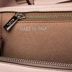 Tod's Light Pink Leather Origami Fringed Top Handle Bag