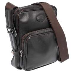 Tod's Brown Leather Front Pocket Messenger Bag