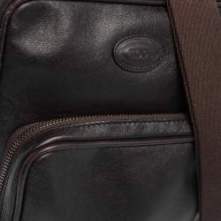 Tod's Brown Leather Front Pocket Messenger Bag