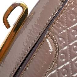 Tod's Mauve Signature Embossed Patent Leather Flap Top Handle Bag
