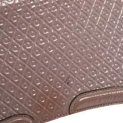 Tod's Mauve Signature Embossed Patent Leather Flap Top Handle Bag