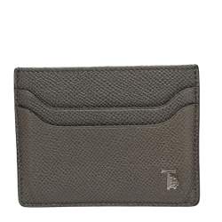 Pre Owned Tod's Grey Leather Card Holder