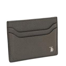 Pre Owned Tod's Grey Leather Card Holder
