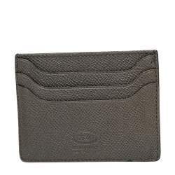 Pre Owned Tod's Grey Leather Card Holder