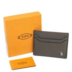 Pre Owned Tod's Grey Leather Card Holder