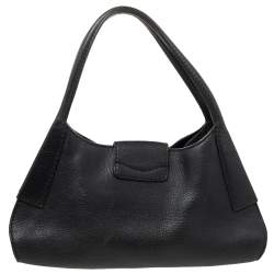 Pre Owned حقيبة هوبو تودز جلد أسود بقلاب