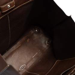 مملوكة مسبقًا Tod's Brown Leather Fringe Media Shopper Tote