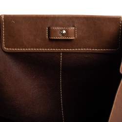 مملوكة مسبقًا Tod's Brown Leather Fringe Media Shopper Tote