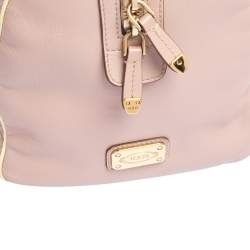 Tod's Pink/White Signature Leather Boston Bag